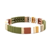 Green, Brown, and White Color Coated Lego Bracelet