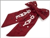 Maroon Game Day Bow with White Beaded and Crystal Accents