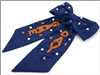 Navy Game Day Bow with Orange Beaded and Crystal Accents
