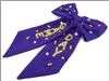 Purple Game Day Bow with Yellow Beaded and Crystal Accents
