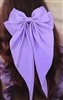 Lavender Silk Long Clip in Hair Bow