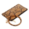 Vegan Leather Mustard Snake Print Key Ring with Wallet Attachment, Best  Seller!