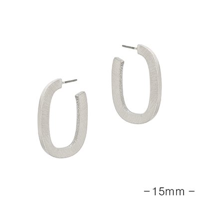 Matte Silver .5" Inch Stud Hoop Earring
