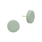 Small Sage Green Circle Stud Clay Earring