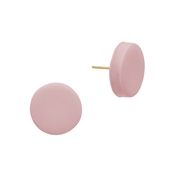 Small Pink Circle Stud Clay Earring