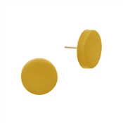 Small Mustard Yellow Circle Stud Clay Earring