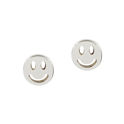 Silver Small Smile Stud Earring