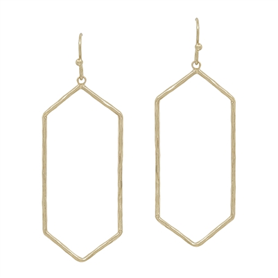 Gold Open Thin Geometric 2" Earrings