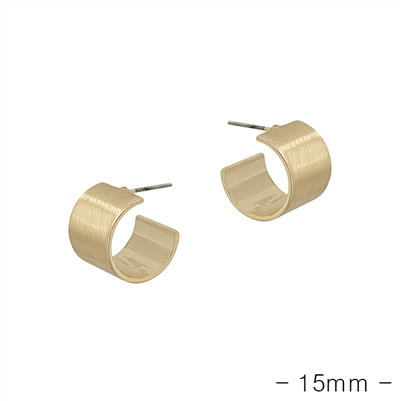 Matte Gold Round Hoop .5" Earring