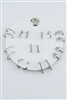 Set of 9 Silver Hoops on Leather Card Earring Set