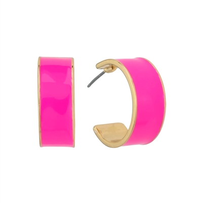 Hot Pink Color Coated and Gold  .75" Hoop