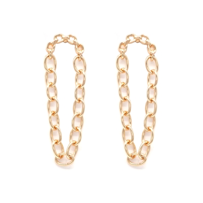 Gold Chain Stud with Movement 1.75" Earring