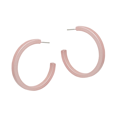 Light Pink Metallic 1.75" Hoop Earring
