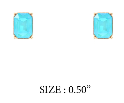 Light Blue Glass Crystal .5" Stud Earring
