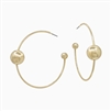 Gold Hoop with Gold Ball Accent 1" Earring
