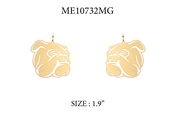 Matte Gold Bulldog Cutout 1.5" Earring