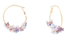 Gold Hoop with Lavender Sequin Flower 2" Drop Earring
