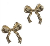 Gold Bow Stud 1" Earring