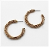 Gold Multi Layered Twisted Hoop 1.75" Earring