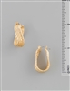 Gold Textured Waved 1" Earring