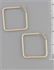 Gold Textured Squared Hoop 2" Earring