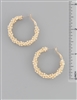 Gold Small Beaded Wrapped Hoop 1.75" Earring