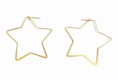 Matte Gold Star 1" Earring
