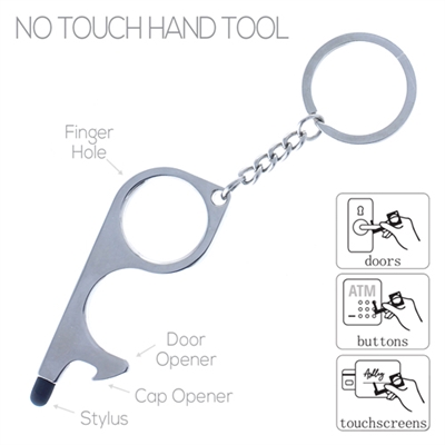 Silver No Touch Door with Stylist Key Ring