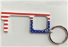 American Flag No Touch Door Key Ring