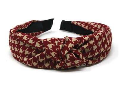 Red and Beige Fabric Headband , Hot Fall Trend!