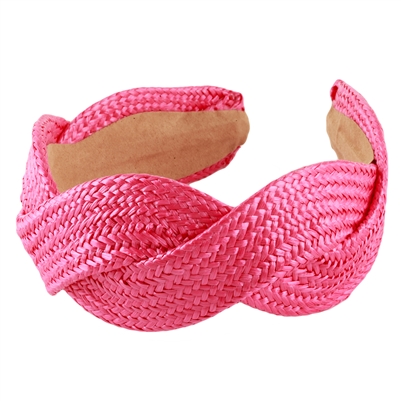 Hot Pink Rattan Braided Headband, Very Popular!