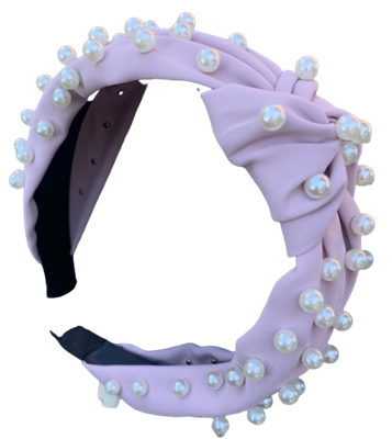 Light Pink Fabric With Pearls Headband, Very Popular!