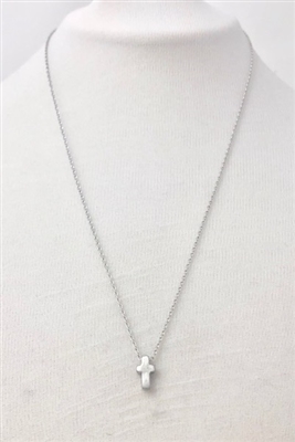 Silver Cross 16"-18" Necklace