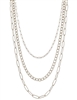 Multi Triple Layered Silver Chain 18"-20" Necklace, Can Be Worn Together or Seperate