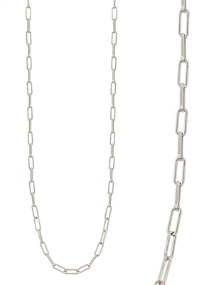 Silver Open Link Chain 34" Necklace