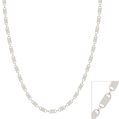 Silver Lock Detail Chain 16"-18" Necklace, Great for Layering!