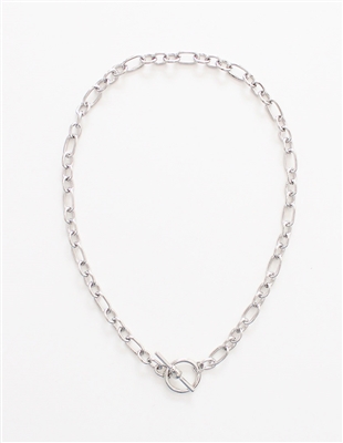 Silver Chain Toggle 16"-18" Necklace, Great for Layering!