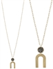 Grey Crystal and Gold U Shape 32"Necklace