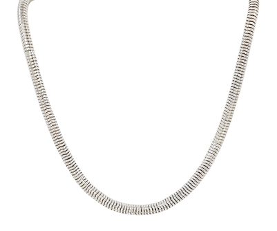 Silver Tube Snake Chain 16"-18" Necklace