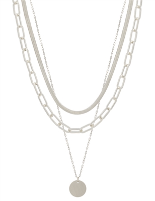 Silver Chain Layered Snake Chain Necklace