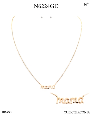 Gold Cursive MAMA 16"-18" Necklace