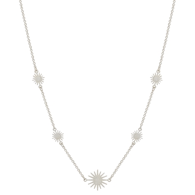 Silver Starburst Short 16"-18"  Necklace