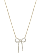 Gold Rhinestone Bow 16"-18" Necklace, Best Seller!