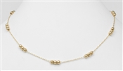 Small Gold Beaded and Gold Chain 16"-18" Necklace