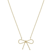 Gold Textured Open Bow 16"-18" Necklace