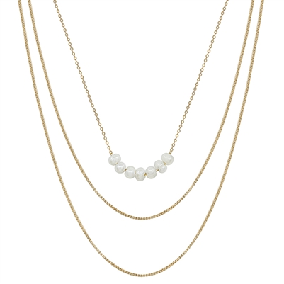 Freshwater Pearl 5 Row Layered 16"-18" Necklace