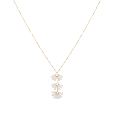White Crystal Three Layered 24" Necklace