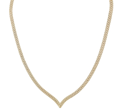 Gold V Shape Snake Chain 16"-18" Necklace
