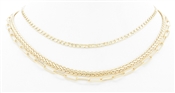 Triple Layered Different Textured Chains 16"-18" Necklac
