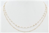 White Crystal and Gold Chain Layered 16"-18" Necklace